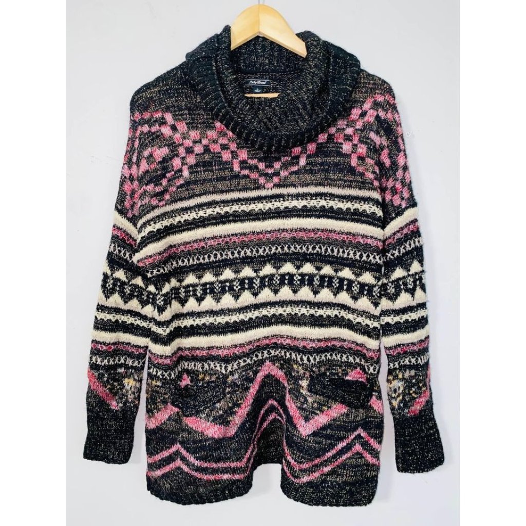 B3 Lucky Brand Womens Sweater Size Large Aztec Western Wear Tunic Shirt Top
